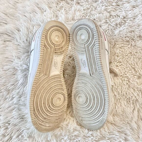 Supreme X Nike Air Force 1 low white box logo red size 8.5 men’s - Picture 6 of 8